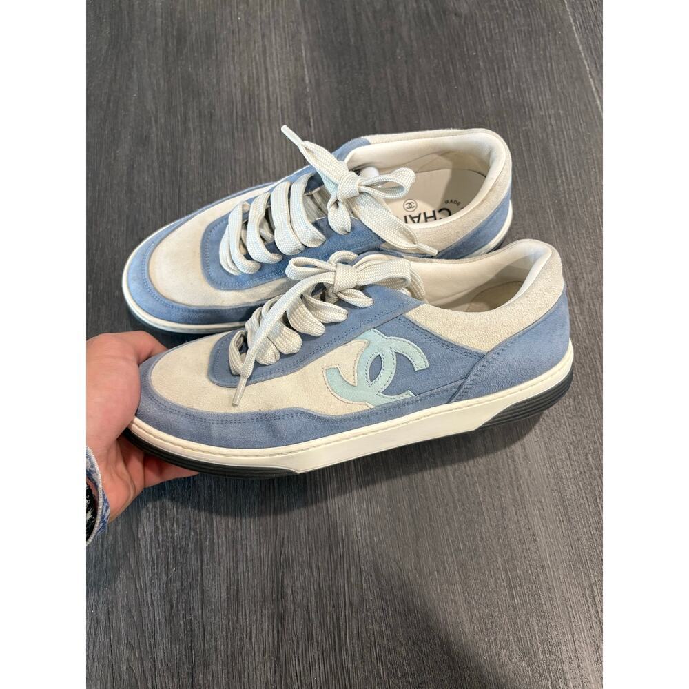 Chanel Suede Kidskin CC Low Sneakers Size 39(9)